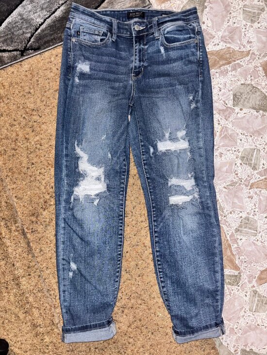 Judy Blue Denim - JUDY BLUE 7/28 BOYFRIEND DISTRESSED